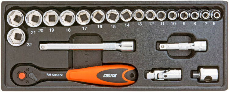 3/8" Doppenset, 22dlg, S-module