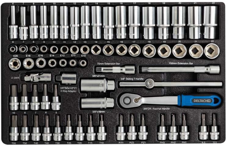 3/8" Doppenset, 71dlg, L-module
