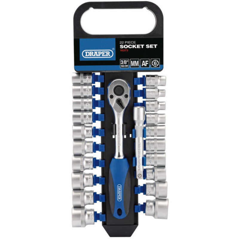 3/8” Doppenset INCH + metrisch, 22dlg