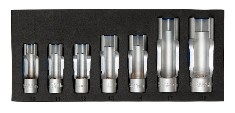 3/8" Doppenset met sleuf in FOAM, 7dlg