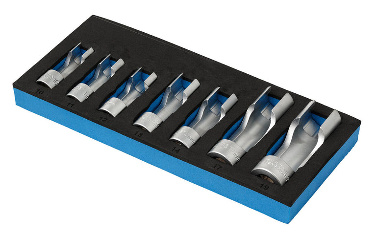 3/8" Doppenset met sleuf in FOAM, 7dlg