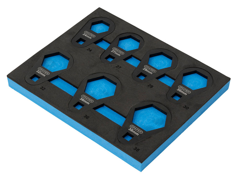 3/8" Oliefiltersleutel set in FOAM, 7dlg