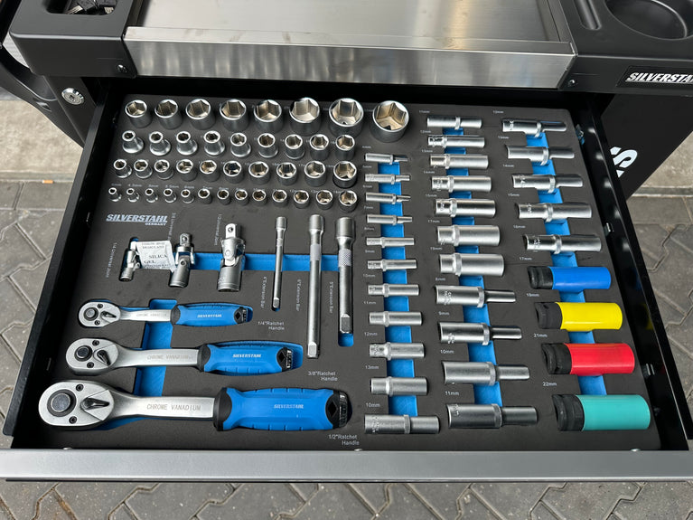 Silverstahl S33 Solid Line Gereedschapswagen – 258-delig (Inclusief Momentsleutel, Mat Zwart)