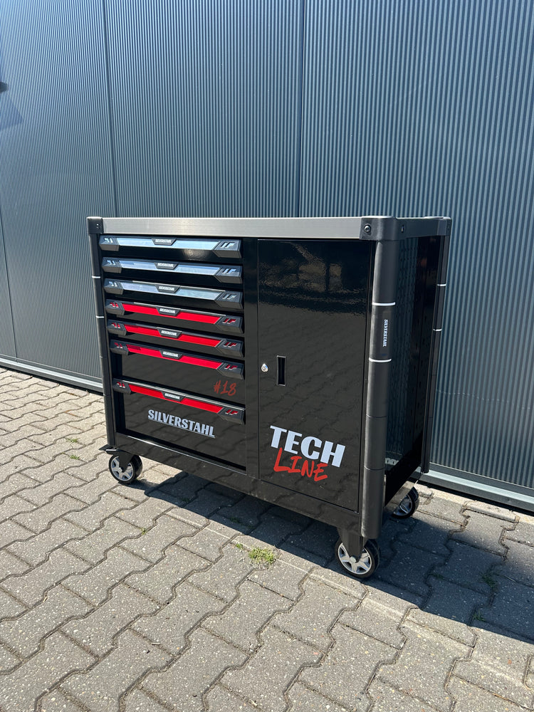 Silverstahl Tech Line Gereedschapwagen – 7 Gevulde Lades + Opbergvak