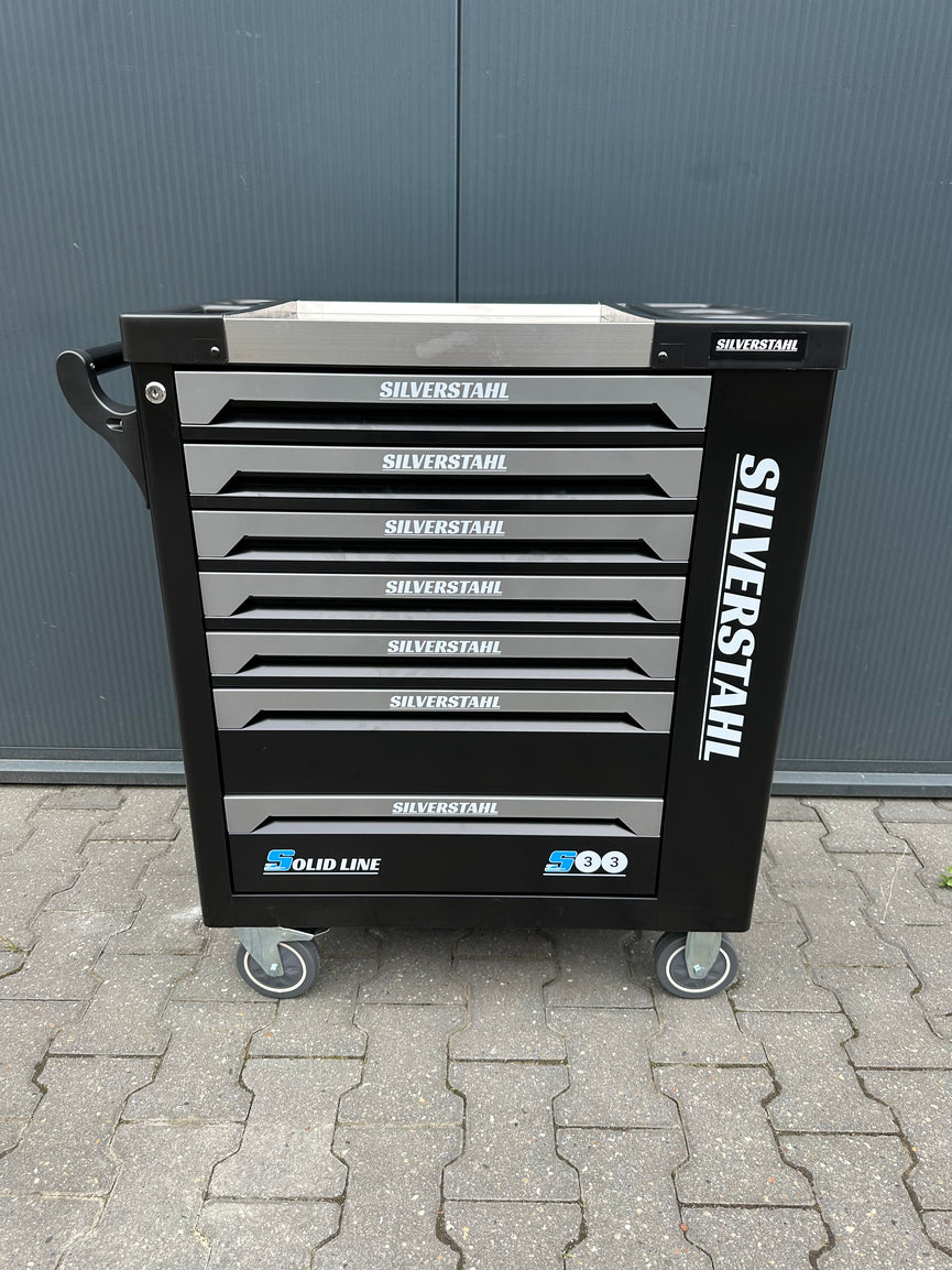 Silverstahl S33 Solid Line Gereedschapswagen – 258-delig (Inclusief Momentsleutel, Mat Zwart)