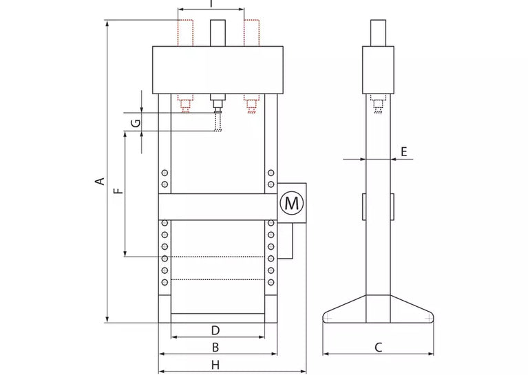 Hydraulische pers 10 Ton handbediening MW Tools
