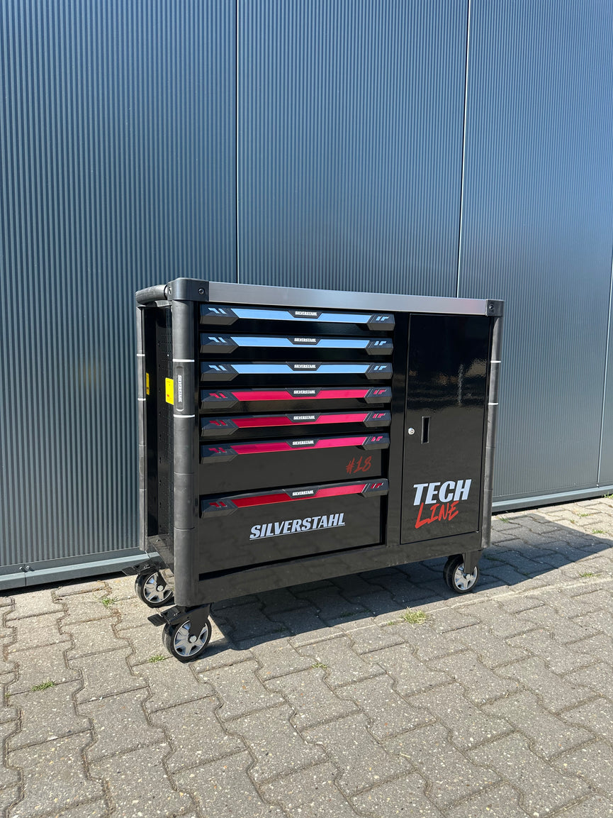 Silverstahl Tech Line Gereedschapwagen – 7 Gevulde Lades + Opbergvak