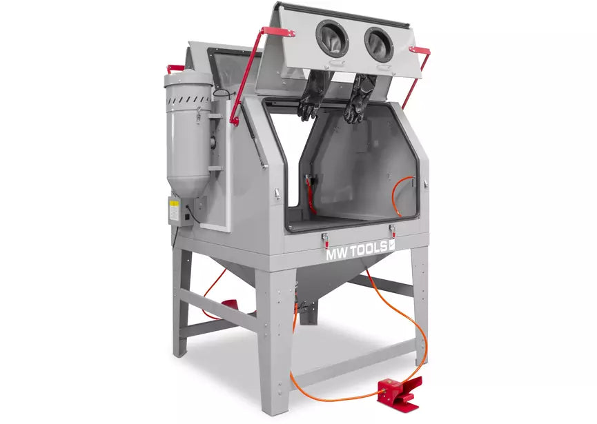 Professionele straalcabine 1200 L dubbele werkpost met afzuiging MW Tools