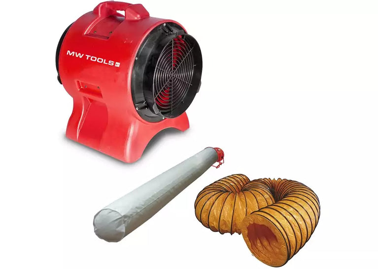 Ventilator MV300PP met slang en filterzak MW Tools