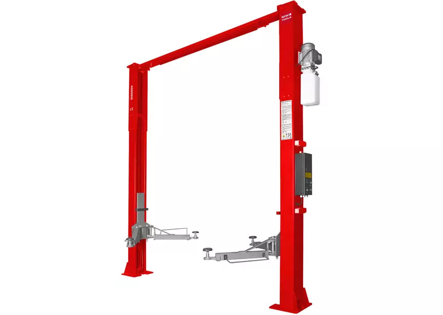 2-koloms hydraulische hefbrug 4 t 230V met elektrische ontgrendeling en bovenverbinding MW Tools