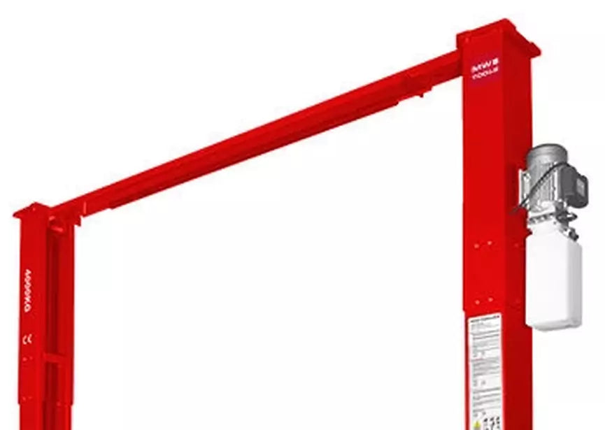 2-koloms hydraulische hefbrug 4 t 230V met elektrische ontgrendeling en bovenverbinding MW Tools