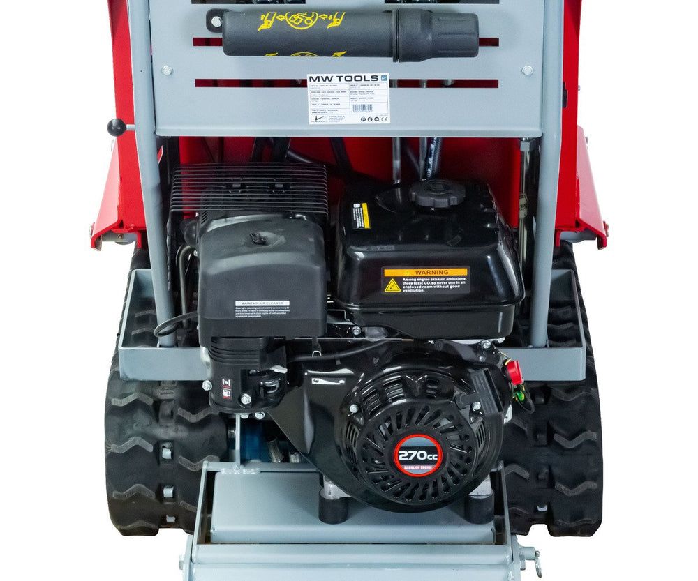 Hydrostatische mini rupsdumper met schop 80kg kipbak 500kg 9pk Torros