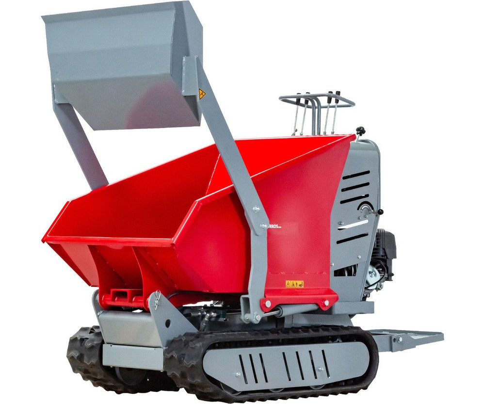 Hydrostatische mini rupsdumper met schop 80kg kipbak 500kg 9pk Torros