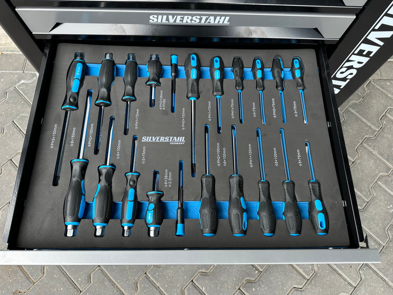 Silverstahl S33 Solid Line Gereedschapswagen – 258-delig (Inclusief Momentsleutel, Mat Zwart)