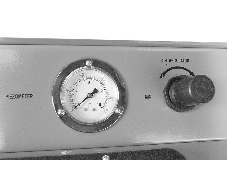 Straalcabine 350 L met externe cyclonische afzuiging en 2 straalkoppen MW Tools