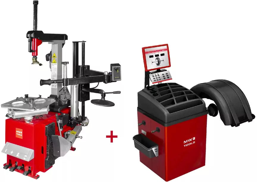 Set bandenwisselaar BT300H 3x400V en balanceermachine BB350 230V MW Tools