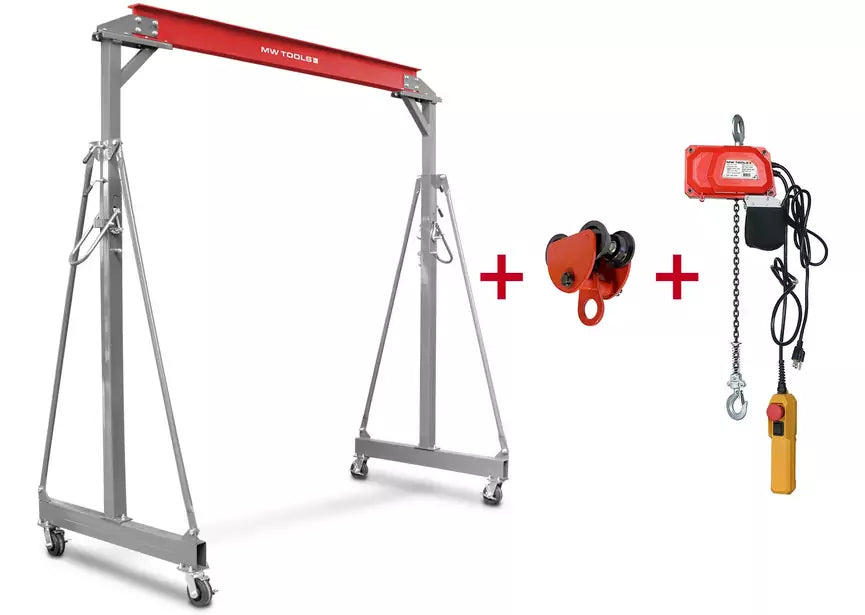 Portaalkraan 1T + kettingtakel en loopkat MW Tools