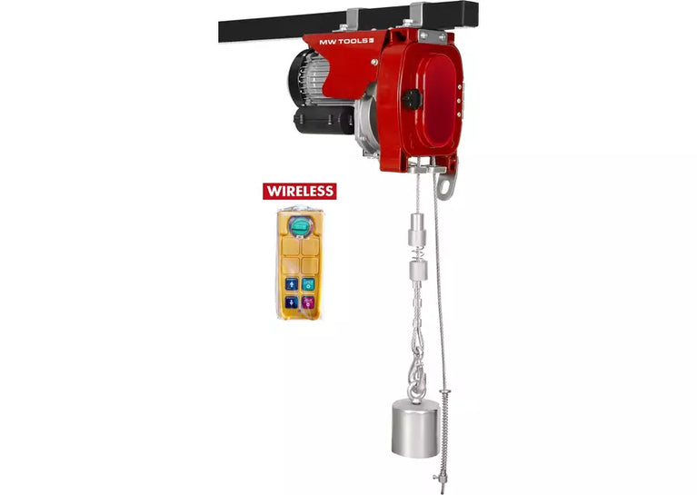 Kabeltakel 300 kg 60m 230V type doorvoer draadloze bediening MW Tools