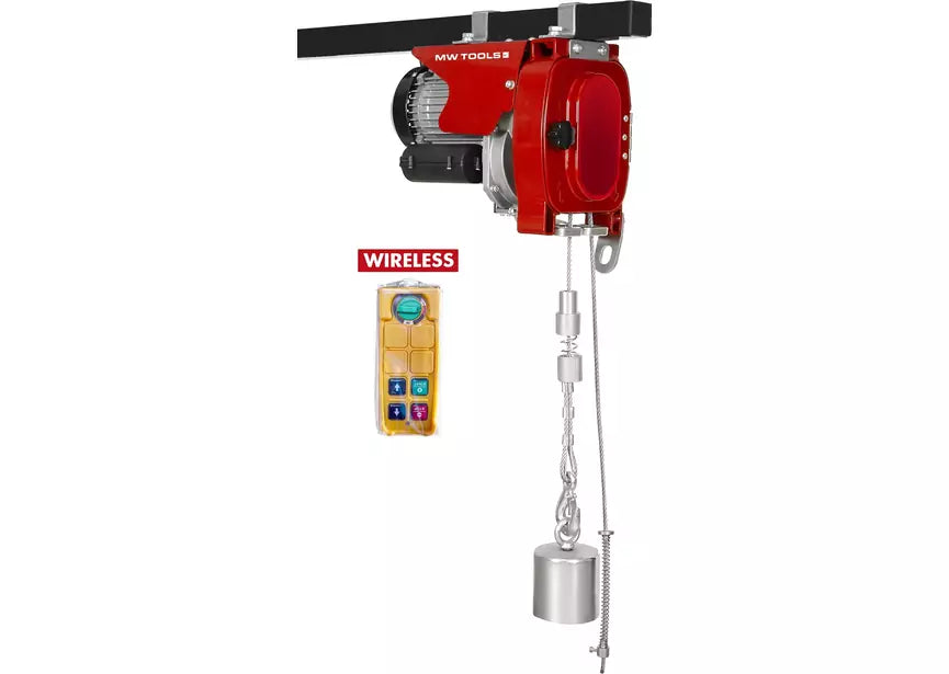 Kabeltakel 300 kg 60m 230V type doorvoer draadloze bediening MW Tools