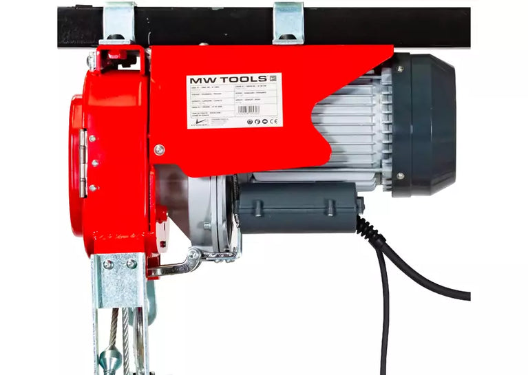 Kabeltakel 300 kg 60m 230V type doorvoer draadloze bediening MW Tools
