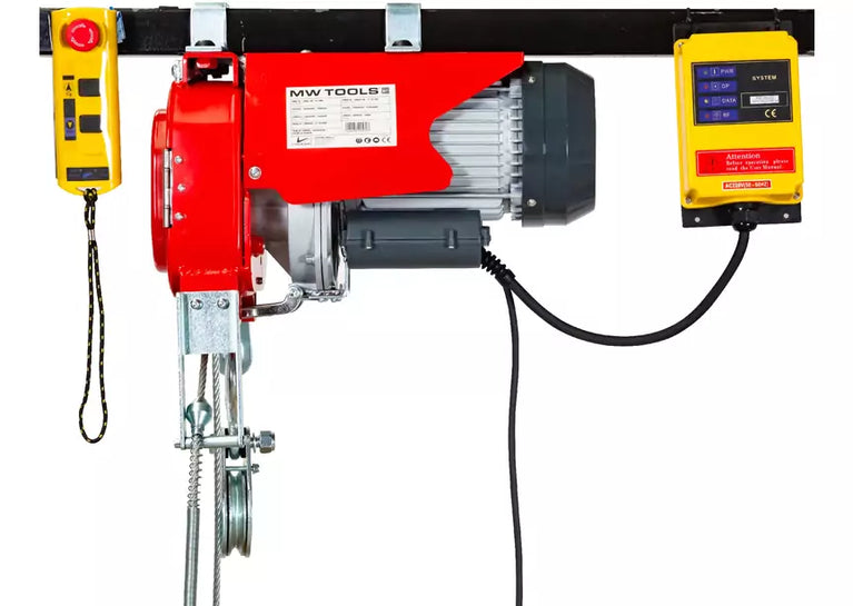 Kabeltakel 300 kg 60m 230V type doorvoer draadloze bediening MW Tools