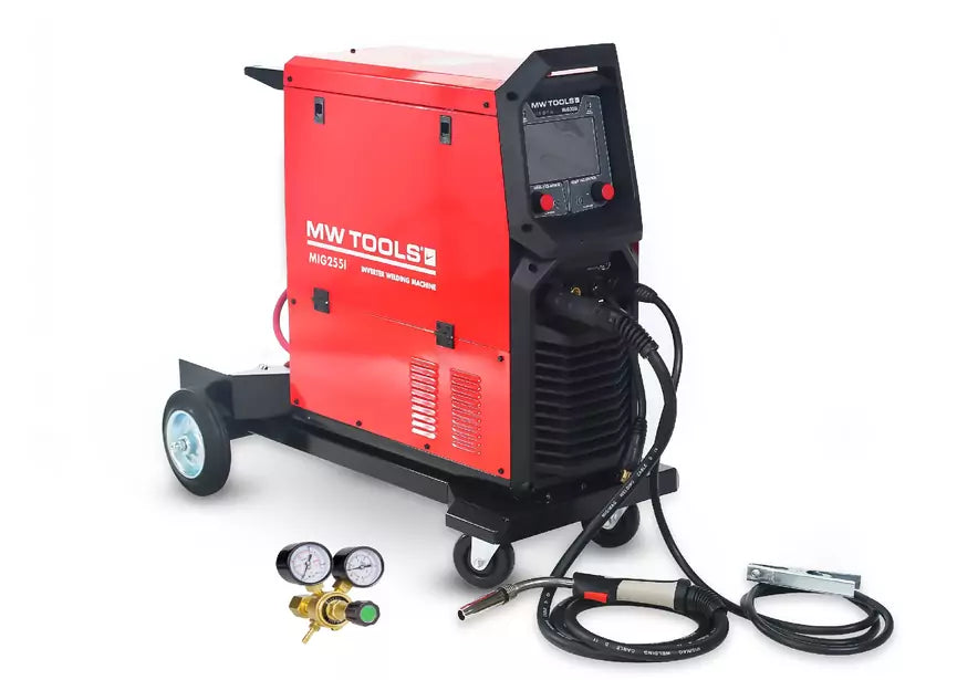 MIG industriële synergie lasinverter LCD 250A + accessoires MW Tools