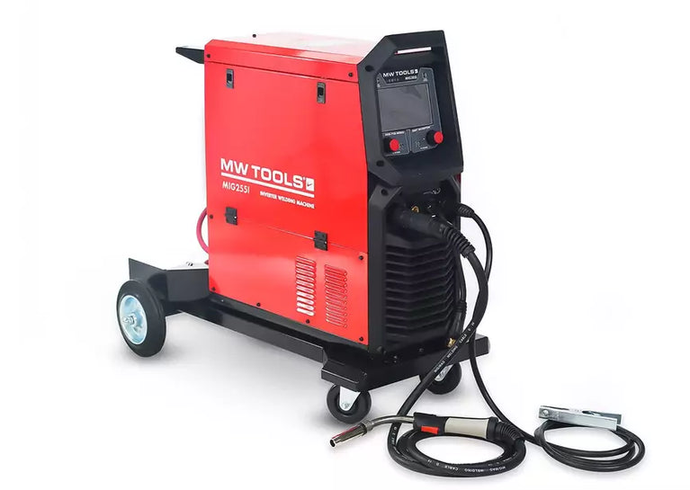 MIG industriële synergie lasinverter LCD 250A + accessoires MW Tools