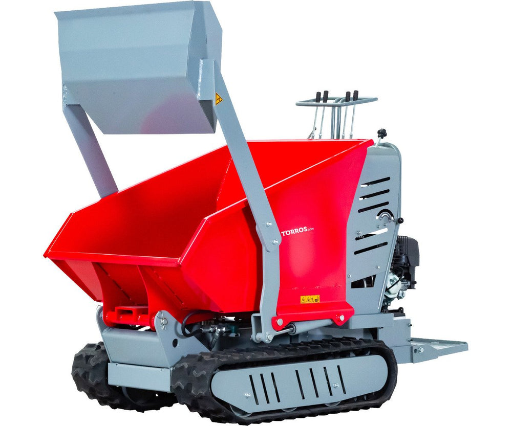 Hydrostatische mini rupsdumper met schop 80kg kipbak 500kg 9pk elektrische start Torros