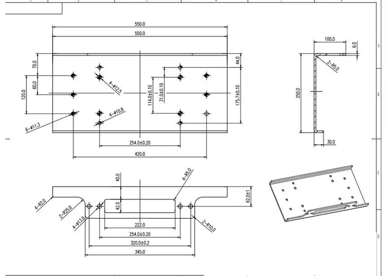 Montageplaat universeel voor lieren tot 8,5 ton. MW Tools