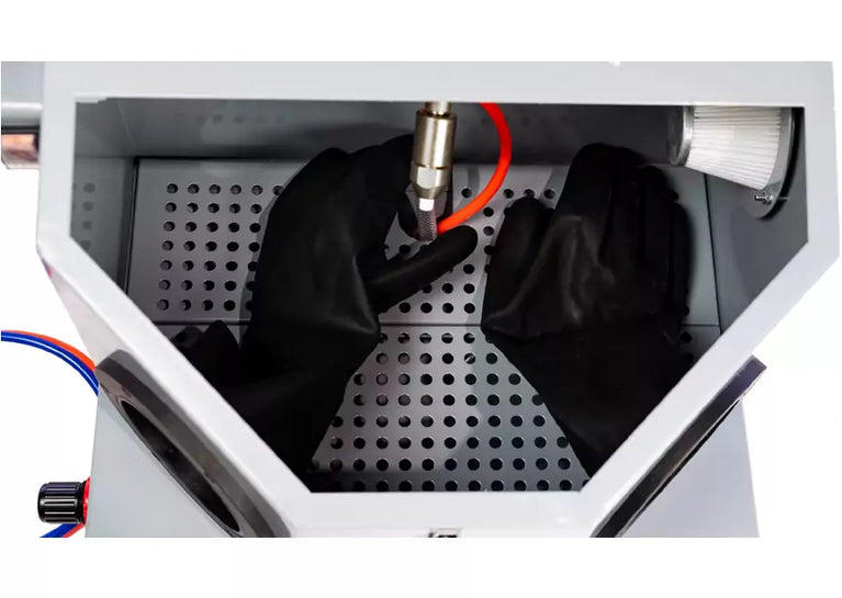 Mini straalcabine tafelmodel 35 L ideaal voor kleine onderdelen MW Tools