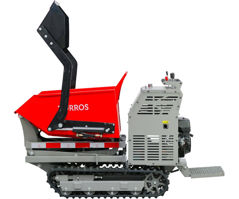 Hydrostatische mini schaardumper op rupsen met schop kipbak 500kg 9pk Torros