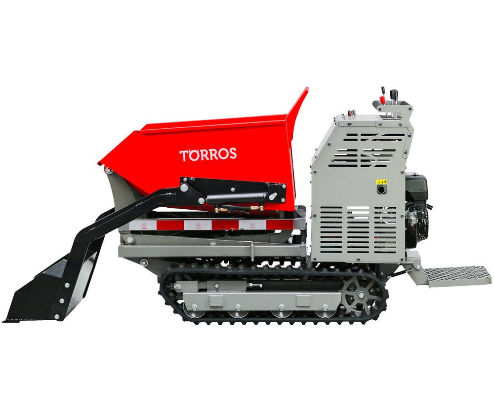 Hydrostatische mini schaardumper op rupsen met schop kipbak 500kg 9pk Torros