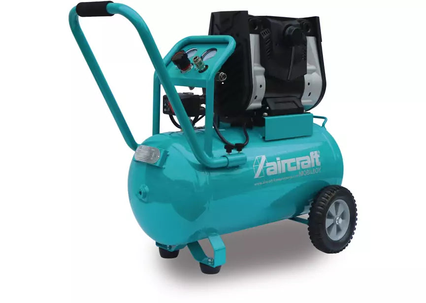 Mobiele compressor geluidsarm olievrij ketel 50 L 1,3 kW / 1,75 Pk 230 L/min 10 bar 230V Aircraft