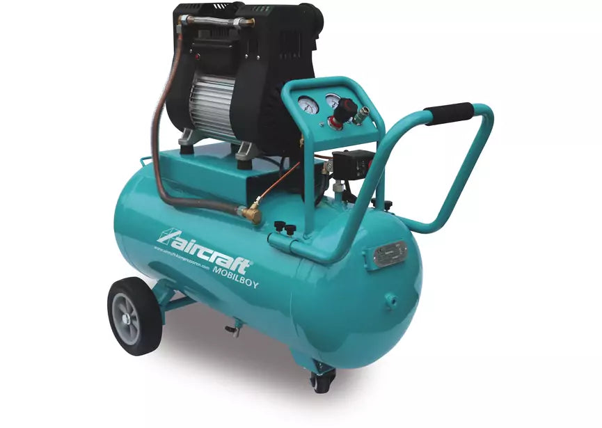 Mobiele compressor geluidsarm olievrij ketel 90 L 1,55 kW / 2,10 Pk 320 L/min 8 bar 230V Aircraft