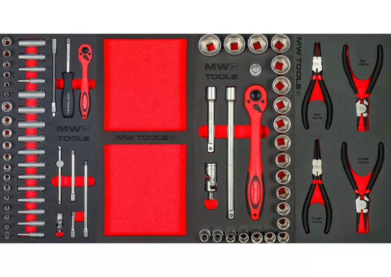 Gevulde gereedschapswagen STARTER 212-delig MW Tools