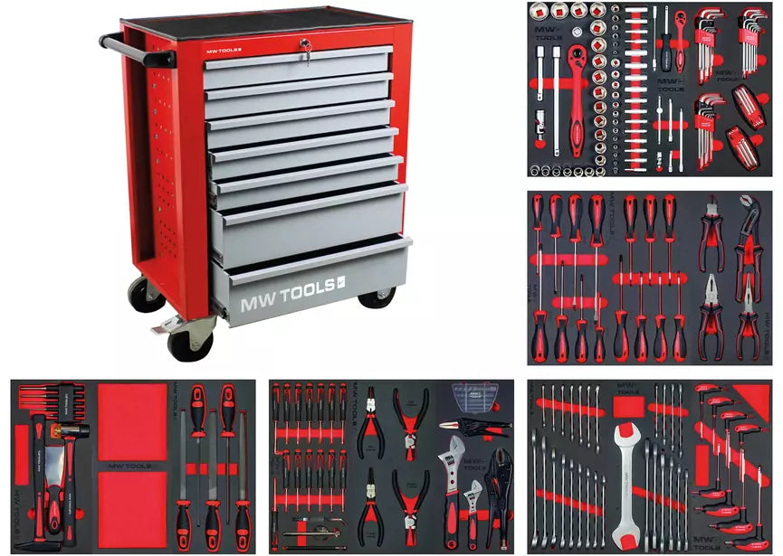 Gevulde Gereedschapswagen STARTER 212-delig MW-Tools
