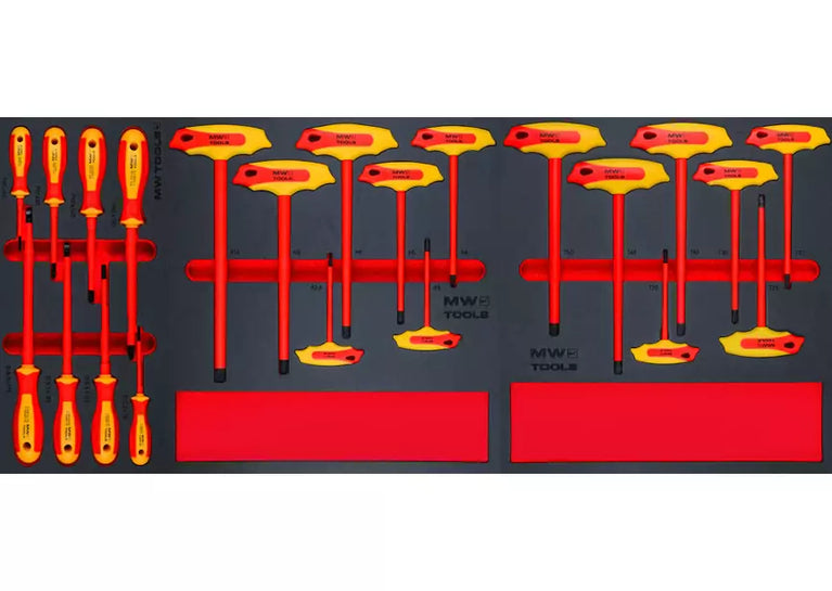 Gevulde brede gereedschapswagen EV STARTER 265-delig MW Tools