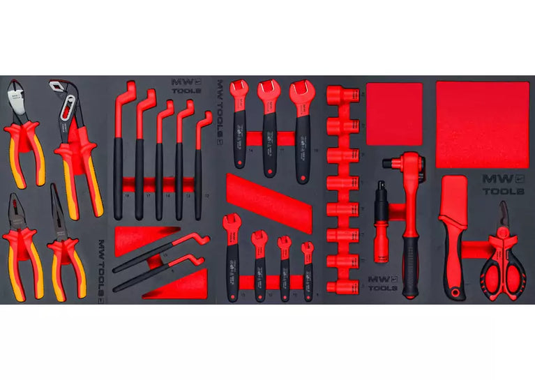 Gevulde brede gereedschapswagen EV STARTER 265-delig MW Tools