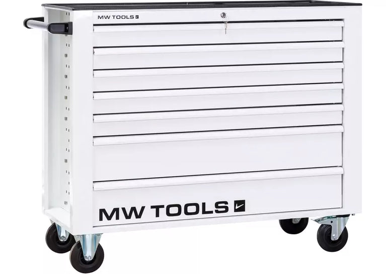 Gevulde brede, witte gereedschapswagen XL 514-delig MW Tools