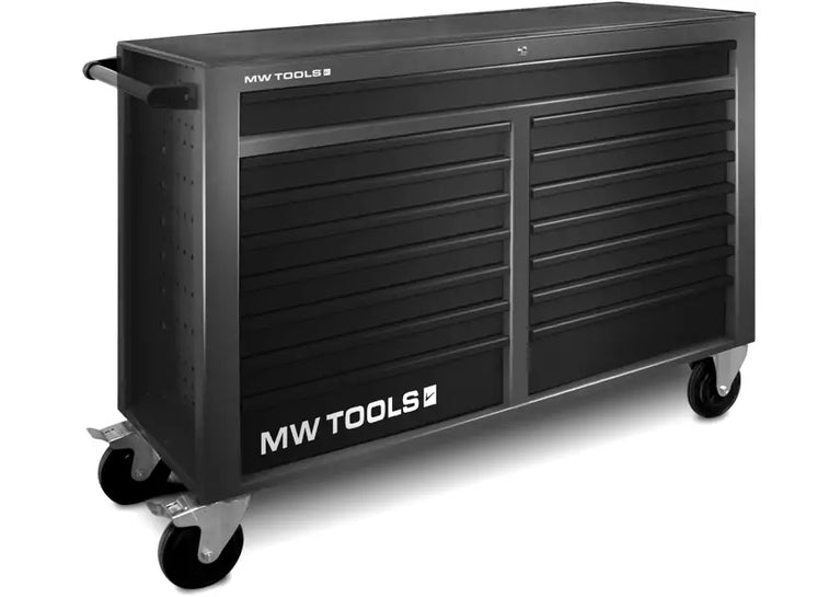 Gevulde brede, zwarte gereedschapswagen XL 514-delig MW Tools