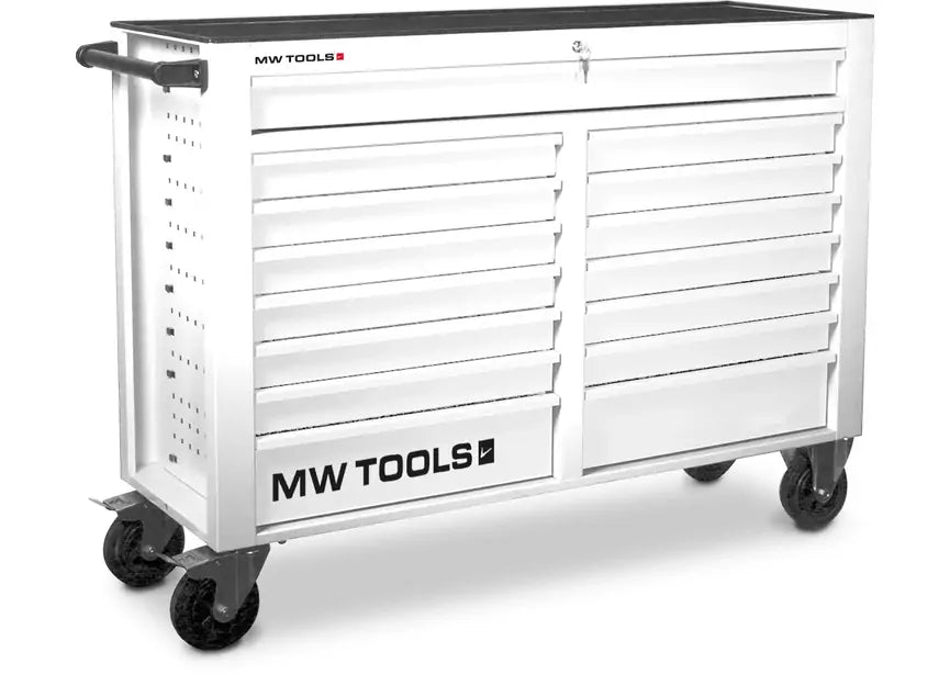 Gevulde brede, witte gereedschapswagen XL 514-delig MW Tools