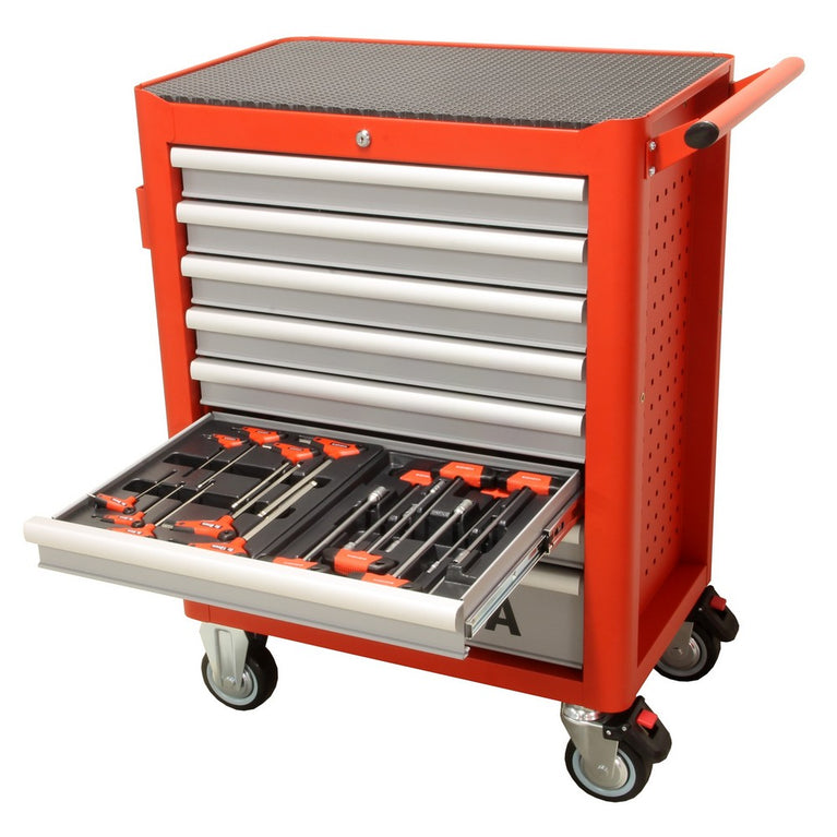 Gereedschapswagen 293 delig rood