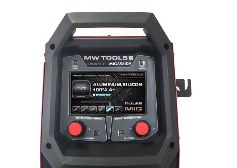 MIG 350A dubbel pulse lasinverter synergie industrieel MW Tools