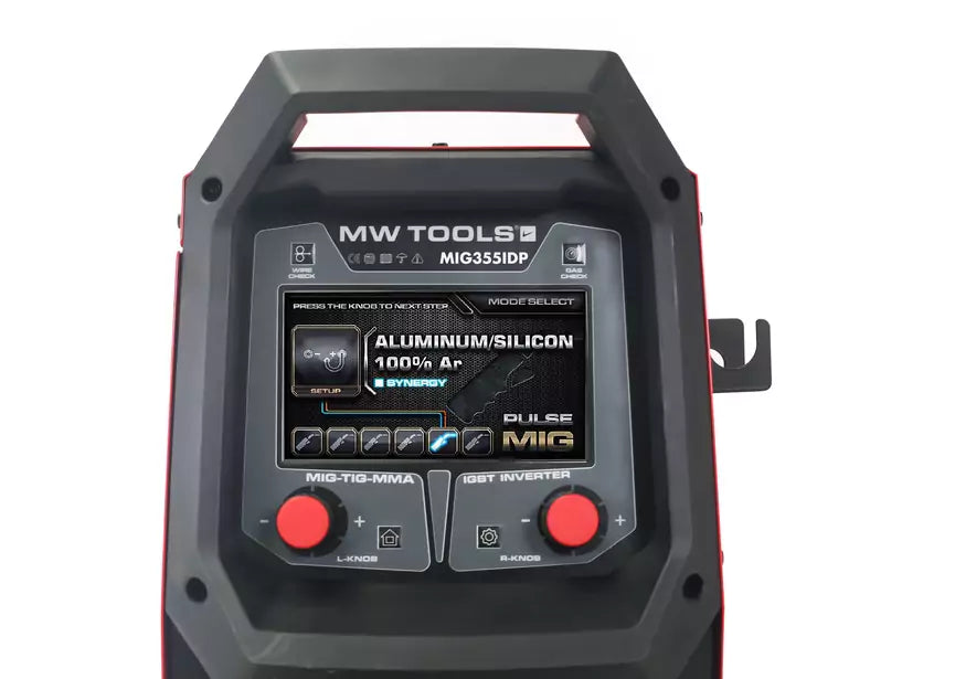 MIG 350A dubbel pulse lasinverter synergie industrieel MW Tools
