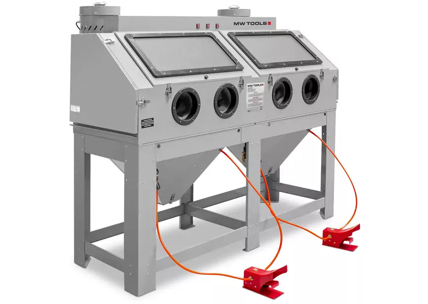 Professionele dubbele straalcabine 880 L met afzuiging MW Tools