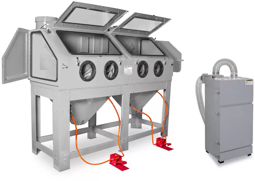 Straalcabine 880 L pro met externe cyclonische afzuiging MW Tools