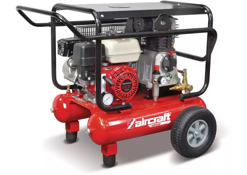 Bouwcompressor mobiele benzine 2X10L 4,81kW/6,53Pk 285L/min 10 bar Aircraft
