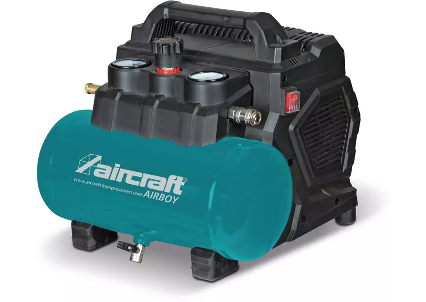 Compressor geluidsarm olievrij ketel 6 L 0,9 kW 1,2 Pk 221 L/min 8 bar 230V Aircraft