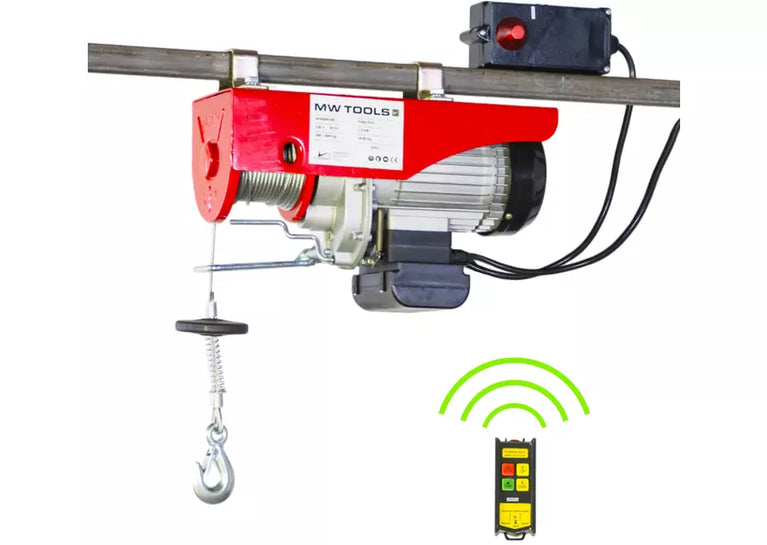 Elektrische kabeltakel 400kg 12 meter draadloze bediening MW Tools