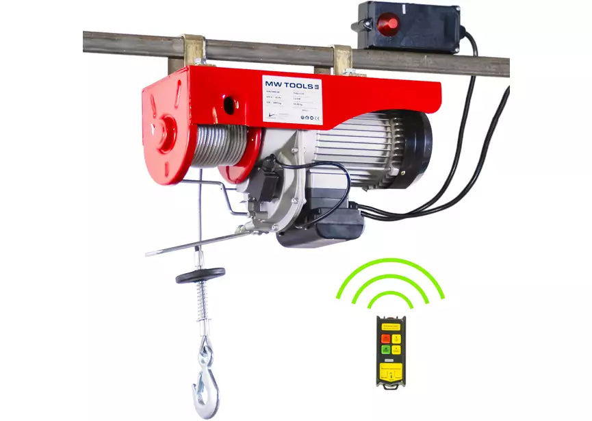 Elektrische kabeltakel 990 kg 18/9 meter 1,6W draadloze bediening MW Tools